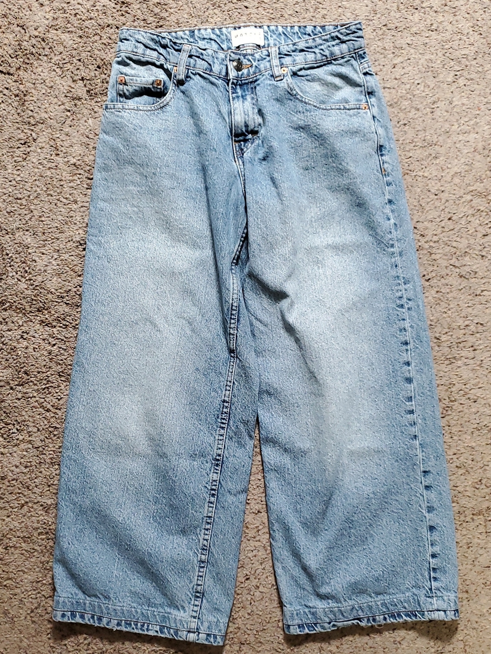Motel Rocks Light Blue Relaxed Ankle Crop Jeans Size 30